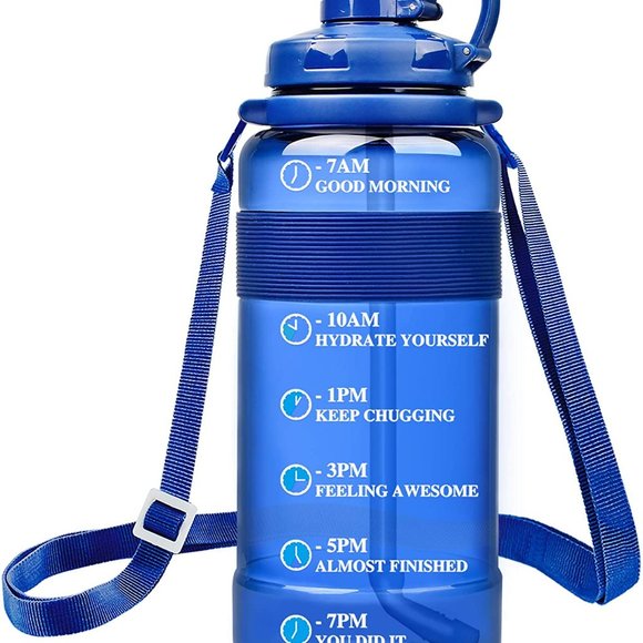 Sports Water Bottle with Strap Portable Motivational with Time Mark Large size - Picture 11 of 16